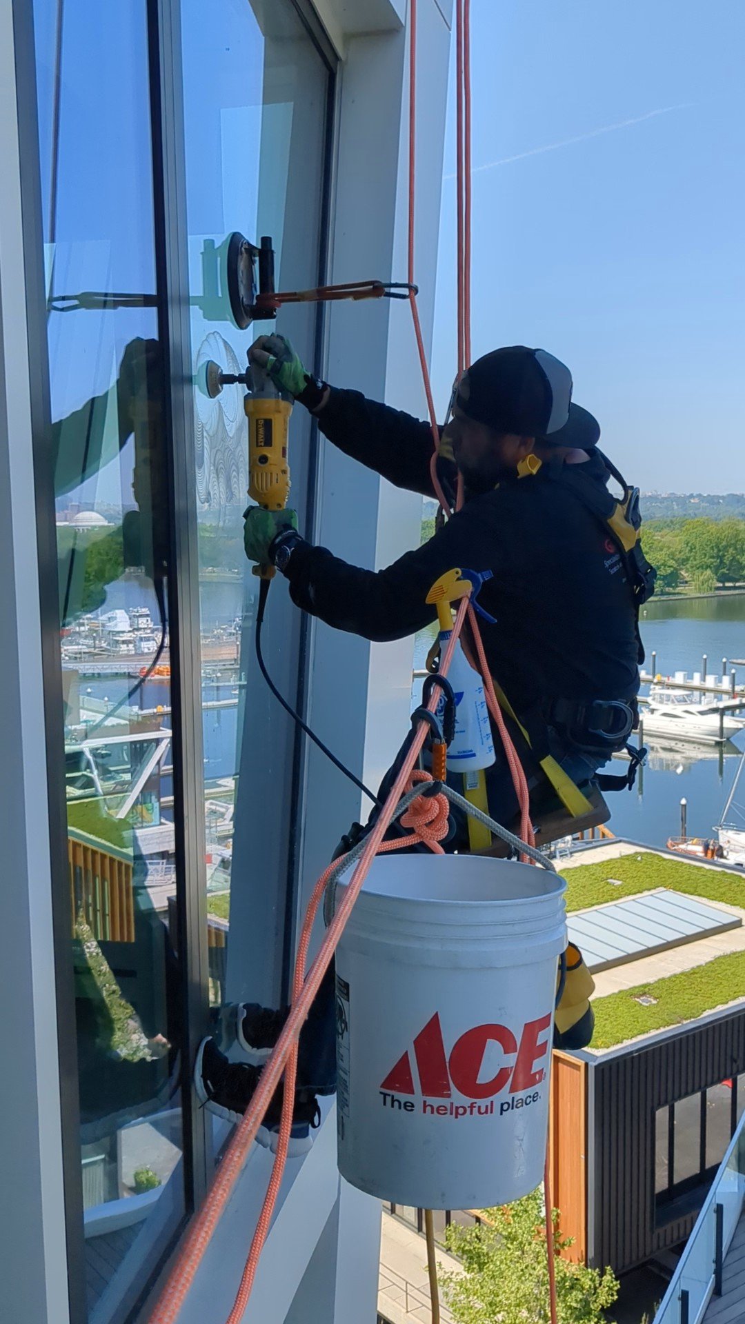 Window Rapelling Before & After Gallery | Magic Touch Glass Restoration